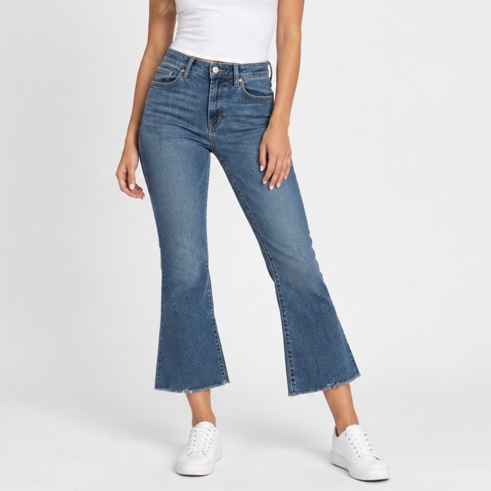 Mother The Hustler Ankle Fray High Rise Flare Jean Grasping At Straws Size 29